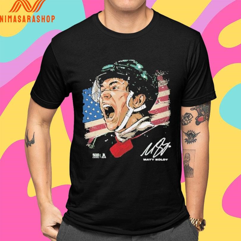 Minnesota Wild Matt Boldy Usa Portrait Gold Medal - Adult & Kids T-Shirts, Sweatshirts & Hoodies apparel design preview 4