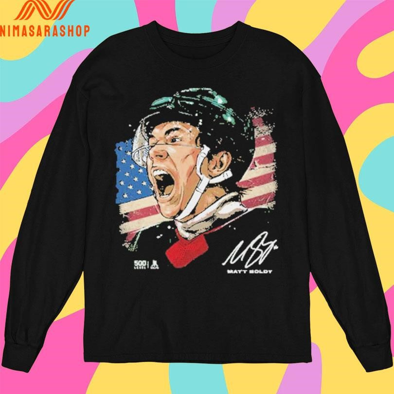 Minnesota Wild Matt Boldy Usa Portrait Gold Medal - Adult & Kids T-Shirts, Sweatshirts & Hoodies apparel design preview 3