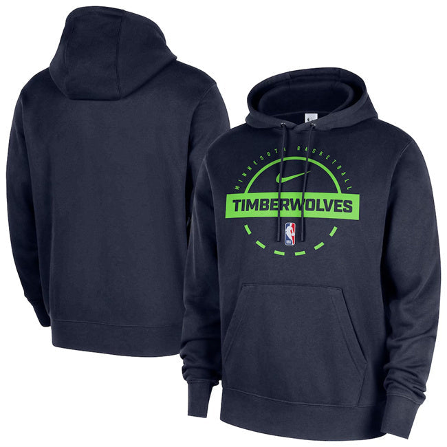 Minnesota Timberwolves Navy 2025 26 Practice Club Pullover Hoodie Basketball Jersey basketball jersey product view 1