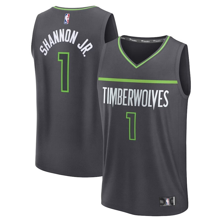 Minnesota Timberwolves #1 Terrence Shannon Jr. Replica Jersey - Statement Edition - Anthracite basketball jersey product view 1