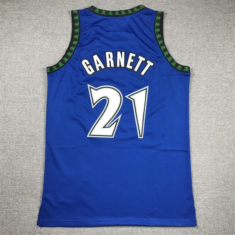 Minnesota Timberwolves #21 Kevin Garnett Timberwolves 21 Retro Blue s-xxl Style 1 Basketball Jersey basketball jersey product view 1