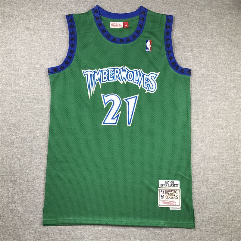 Minnesota Timberwolves #21 Kevin Garnett Timberwolves 21 Retro Green s-xxl Style 2 Basketball Jersey basketball jersey product view 1