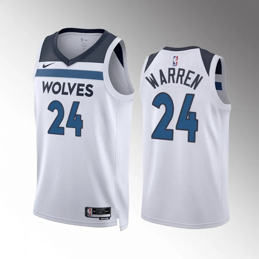 Minnesota Timberwolves #24 TJ Warren White Association Edition Men Jersey Basketball Jersey basketball jersey product view 1