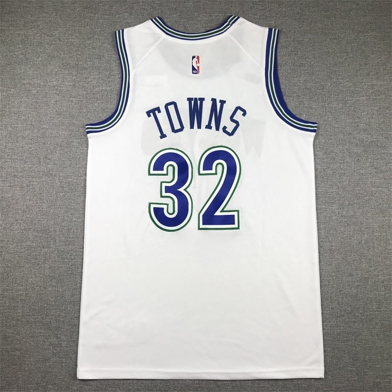 Minnesota Timberwolves #32 Karl-Anthony Towns Timberwolves 32 Retro White s-xxl Style 1 Basketball Jersey basketball jersey product view 1