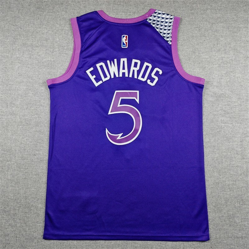 Minnesota Timberwolves #5 Anthony Edwards 26 Timberwolves 5 Purple City Edition Style 1 Basketball Jersey basketball jersey product view 1