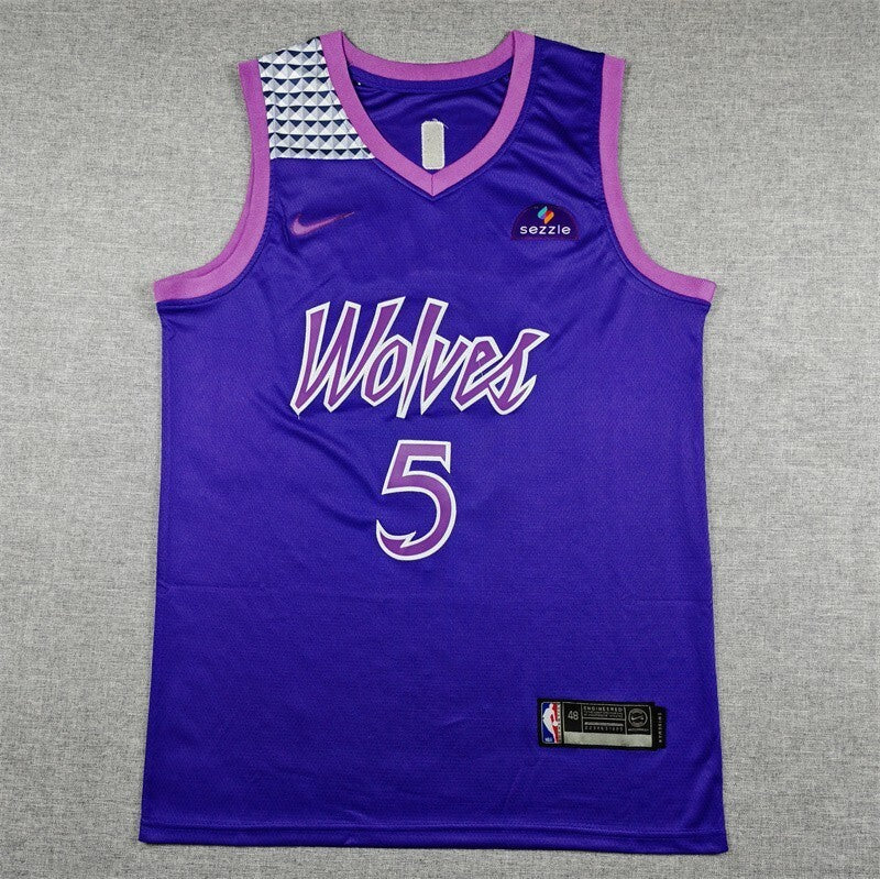 Minnesota Timberwolves #5 Anthony Edwards 26 Timberwolves 5 Purple City Edition Style 2 Basketball Jersey basketball jersey product view 1