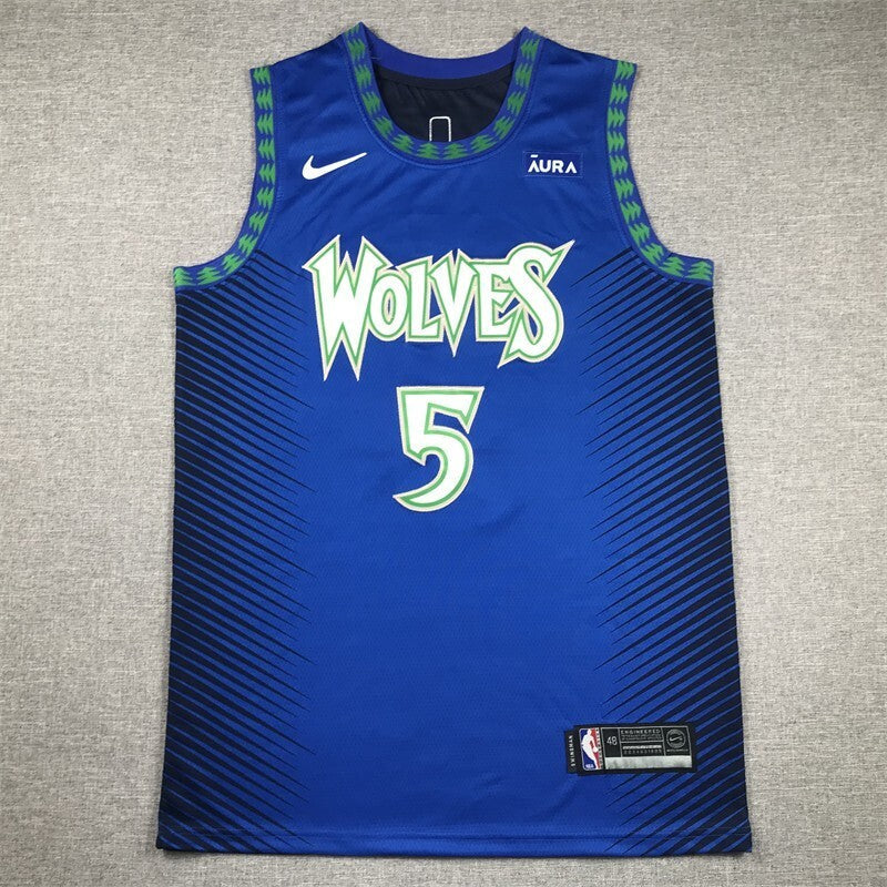 Minnesota Timberwolves #5 Anthony Edwards Timberwolves 5 Blue City Edition Style 2 Basketball Jersey basketball jersey product view 1