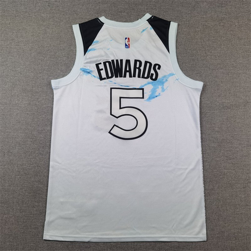 Minnesota Timberwolves #5 Anthony Edwards Timberwolves 5 White City Edition s-xxl Style 1 Basketball Jersey basketball jersey product view 1