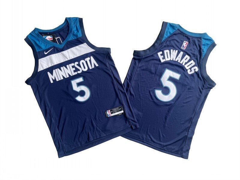 Minnesota Timberwolves #5 Anthony Edwards Timberwolves 5 # Navy Fan Edition -- Anthony . Edwards basketball jersey product view 1