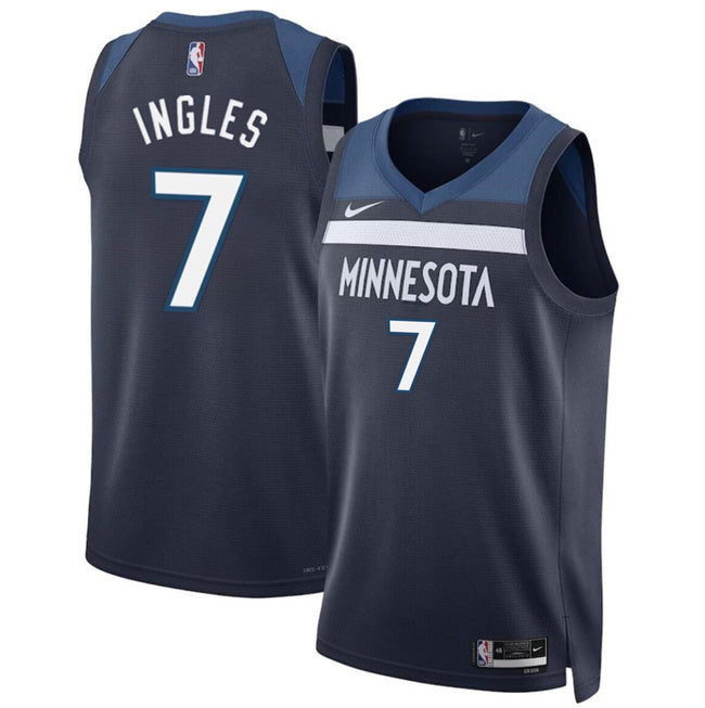 Minnesota Timberwolves #7 Joe Ingles 2024 Icon Edition Navy 75th Anniversary Swingman Basketball Jersey basketball jersey product view 1