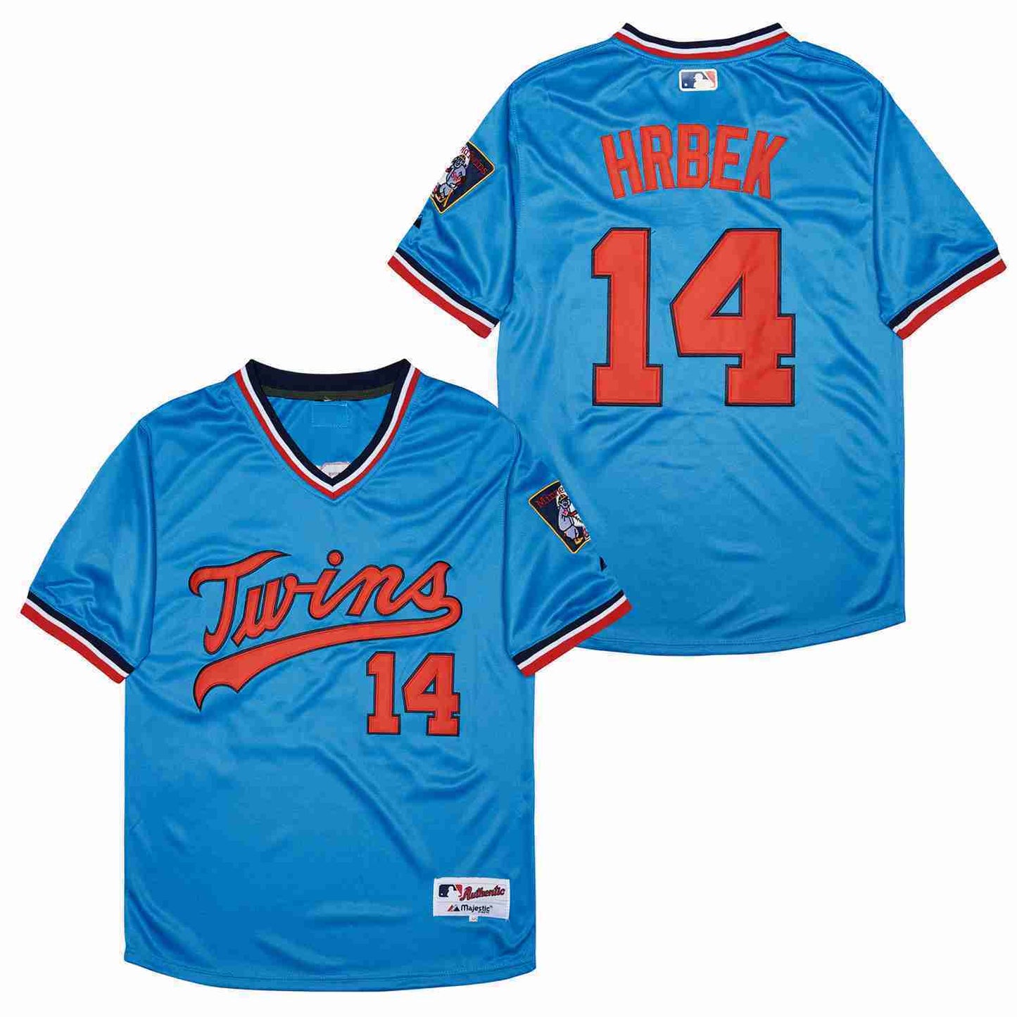 Minnesota Twins #14 Kent Hrbek Twins 14 Blue Inverted Baseball Jersey baseball jersey product view 1