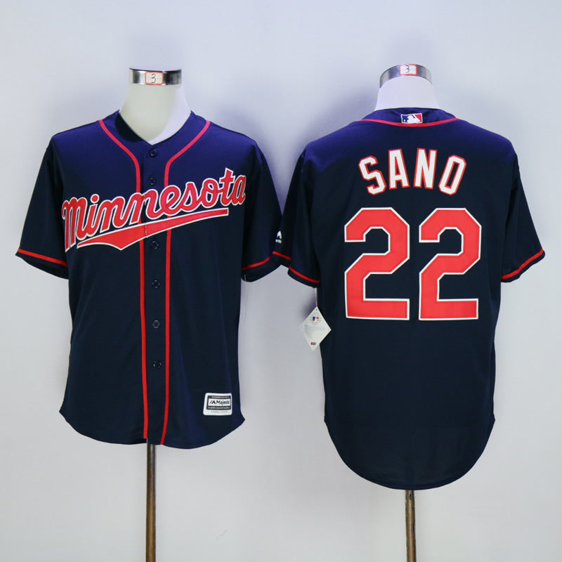 Minnesota Twins #22 Miguel Sano Twins 22 Blue Fan Baseball Jersey baseball jersey product view 1