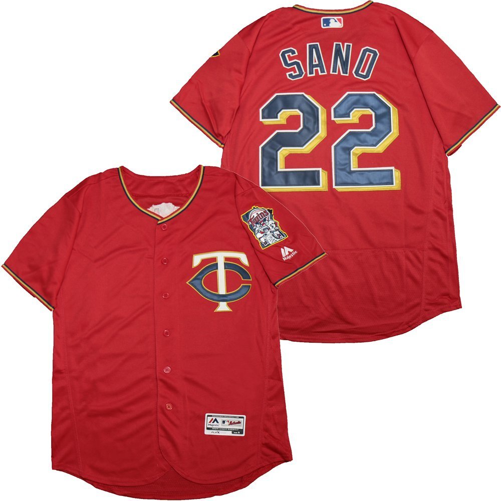 Minnesota Twins #22 Miguel Sano Twins 22 Red Elite Style 2 Baseball Jersey baseball jersey product view 1
