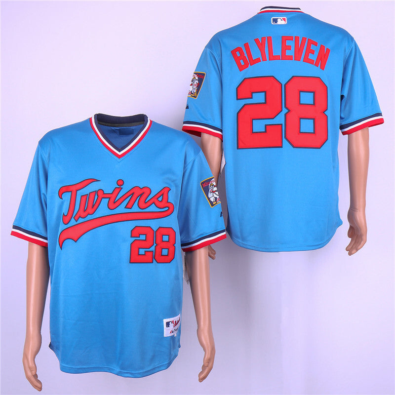 Minnesota Twins #28 Bert Blyleven Style 3 Baseball Jersey baseball jersey product view 1
