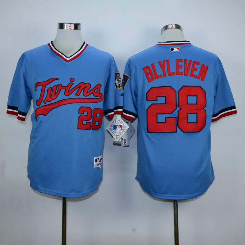 Minnesota Twins #28 Bert Blyleven Throwback Jersey Baseball Jersey baseball jersey product view 1