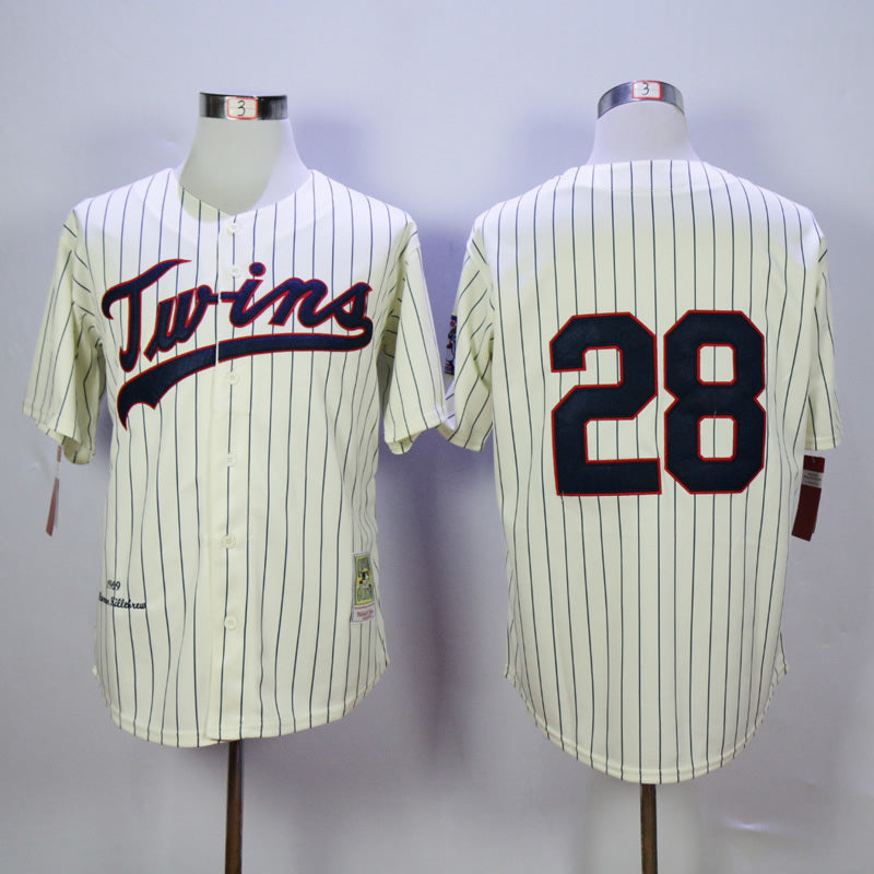 Minnesota Twins #28 Bert Blyleven Twins 28 Off-White 1970 Retro Baseball Jersey baseball jersey product view 1