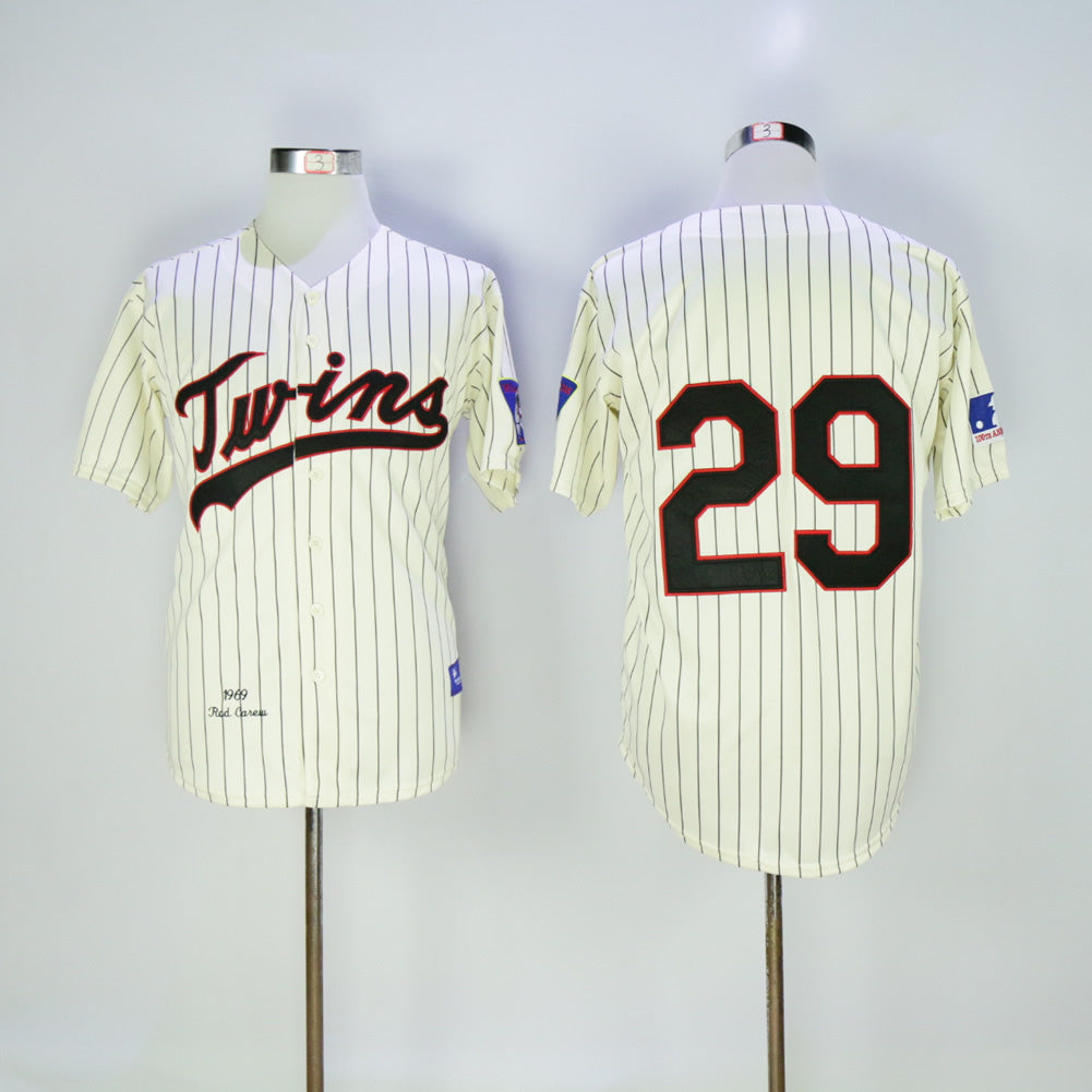 Minnesota Twins #29 Twins 29 Off-White 1969 Retro Baseball Jersey baseball jersey product view 1