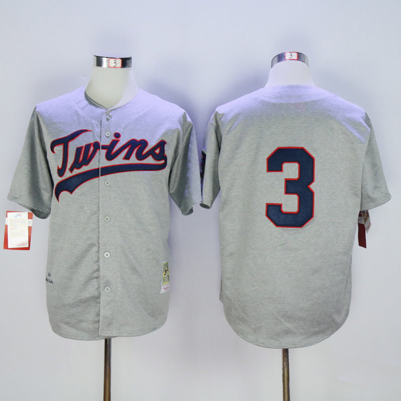 Minnesota Twins #3 Harmon Killebrew Twins 3 Hemp Gray 1969 Retro Style 2 Baseball Jersey baseball jersey product view 1
