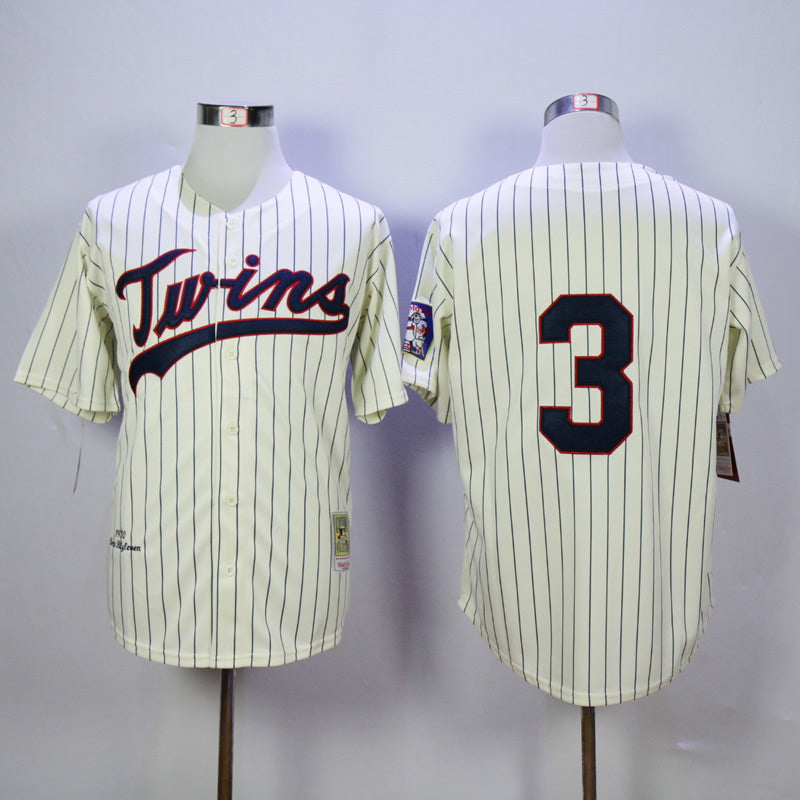 Minnesota Twins #3 Harmon Killebrew Twins 3 Off-White 1969 Retro Baseball Jersey baseball jersey product view 1