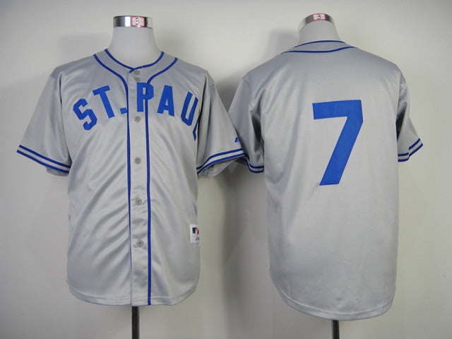 Minnesota Twins #7 Authentic Joe Mauer 1948 St. Paul Saints Turn Back The Clock Jersey Baseball Jersey baseball jersey product view 1