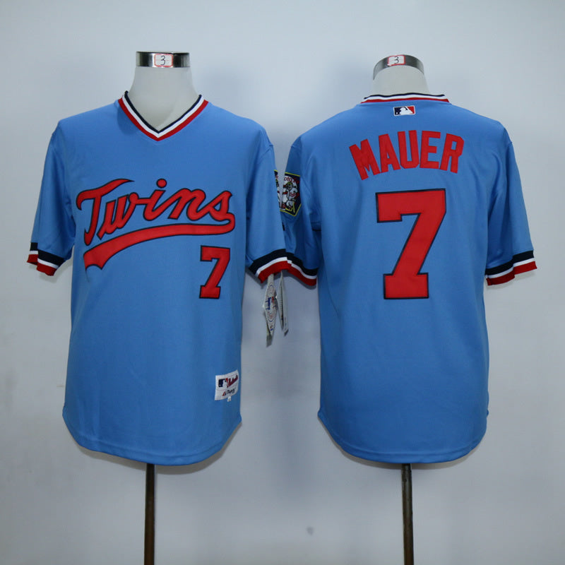 Minnesota Twins #7 Joe Mauer Throwback Jersey Baseball Jersey baseball jersey product view 1