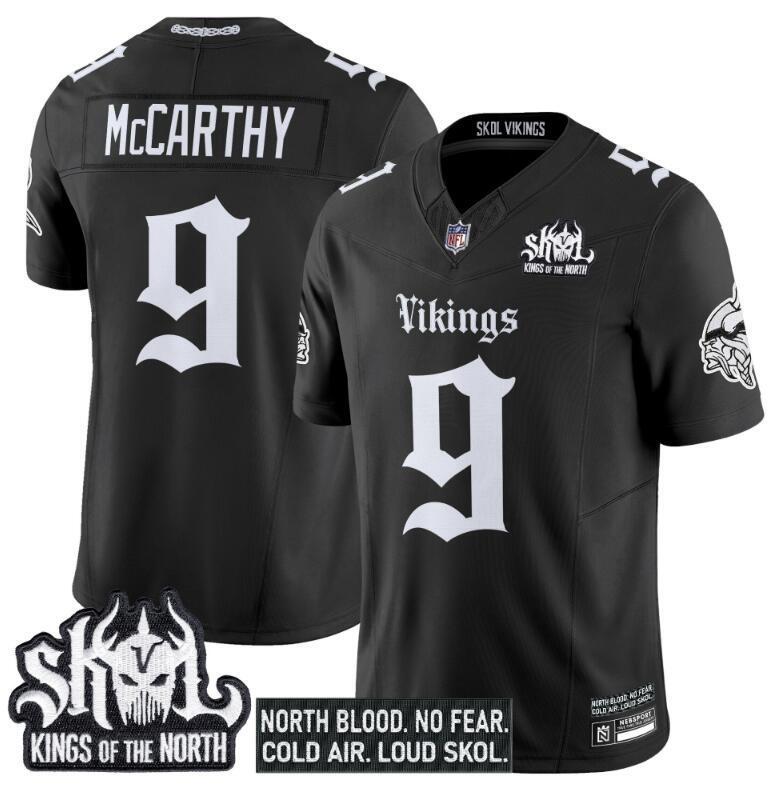 Minnesota Vikings Active Player Custom Black 2025 F.U.S.E. Kings Of The North Style 1 Football Jersey football jersey product view 1