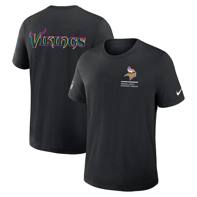 Minnesota Vikings Black 2025 Crucial Catch Tri-Blend Dri-FIT T-Shirt Football Jersey football jersey product view 1