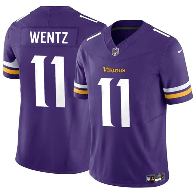 Minnesota Vikings #11 Carson Wentz Purple 2024 F.U.S.E. Vapor Untouchable Football Jersey football jersey product view 1