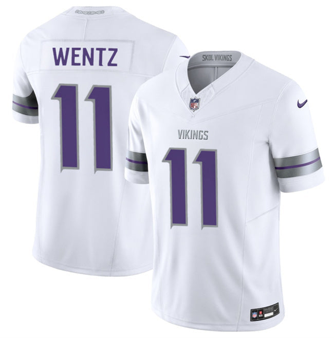 Minnesota Vikings #11 Carson Wentz White 2025 F.U.S.E. Winter Warrior Limited Football Jersey football jersey product view 1
