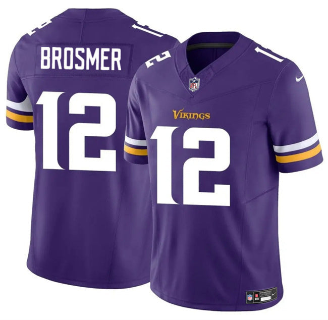 Minnesota Vikings #12 Max Brosmer Purple 2025 F.U.S.E. Vapor Untouchable Football Jersey football jersey product view 1
