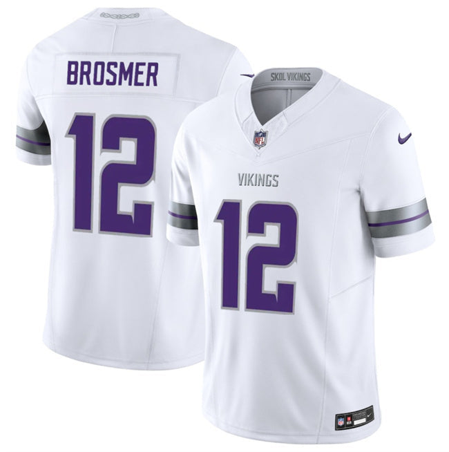 Minnesota Vikings #12 Max Brosmer White 2025 F.U.S.E. Winter Warrior Limited Football Jersey football jersey product view 1