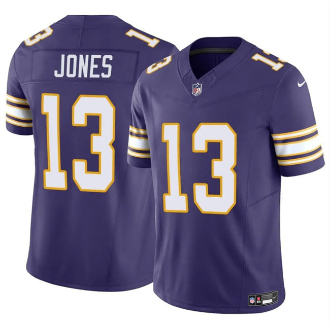Minnesota Vikings #13 Daniel Jones Purple 2023 F.U.S.E. Throwback Vapor Football Jersey football jersey product view 1
