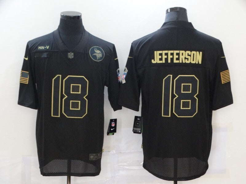 Minnesota Vikings #18 Jefferson 20 Salute 653 Football Jersey football jersey product view 1