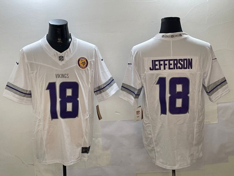 Minnesota Vikings #18 Justin Jefferson Vikings Retro V3 Style 1 Football Jersey football jersey product view 1