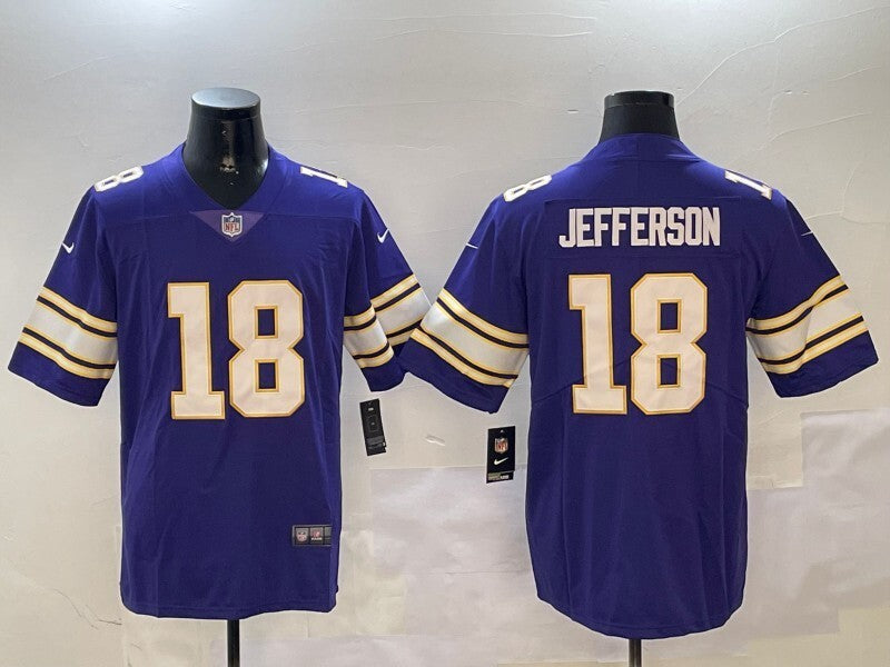 Minnesota Vikings #18 Justin Jefferson Vikings Retro V3 Style 4 Football Jersey football jersey product view 1