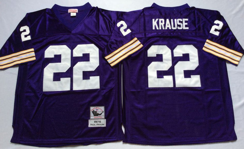 Minnesota Vikings #22 Paul Krause 1975 Throwback Style 1 Football Jersey football jersey product view 1