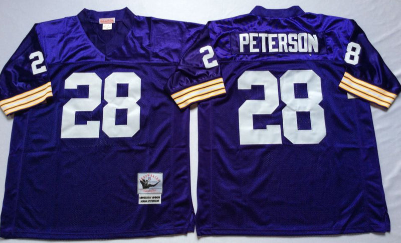 Minnesota Vikings #28 Adrian Peterson Throwback Style 1 Football Jersey football jersey product view 1