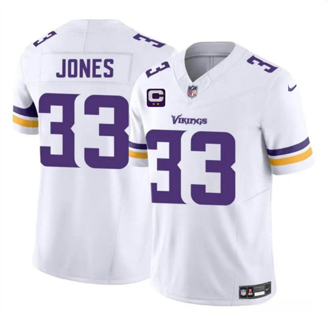 Minnesota Vikings #33 Aaron Jones White 2025 F.U.S.E. Vapor Untouchable Limited Football Jersey football jersey product view 1