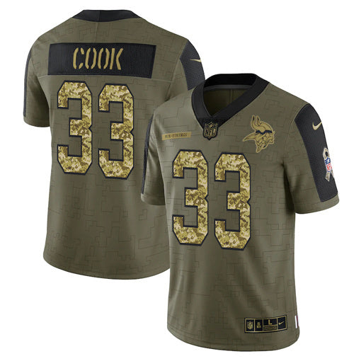 Minnesota Vikings #33 Dalvin Cook Football Jersey football jersey product view 1