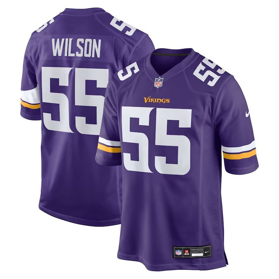 Minnesota Vikings #55 Eric Wilson Team Game Jersey - Purple Football Jersey football jersey product view 1