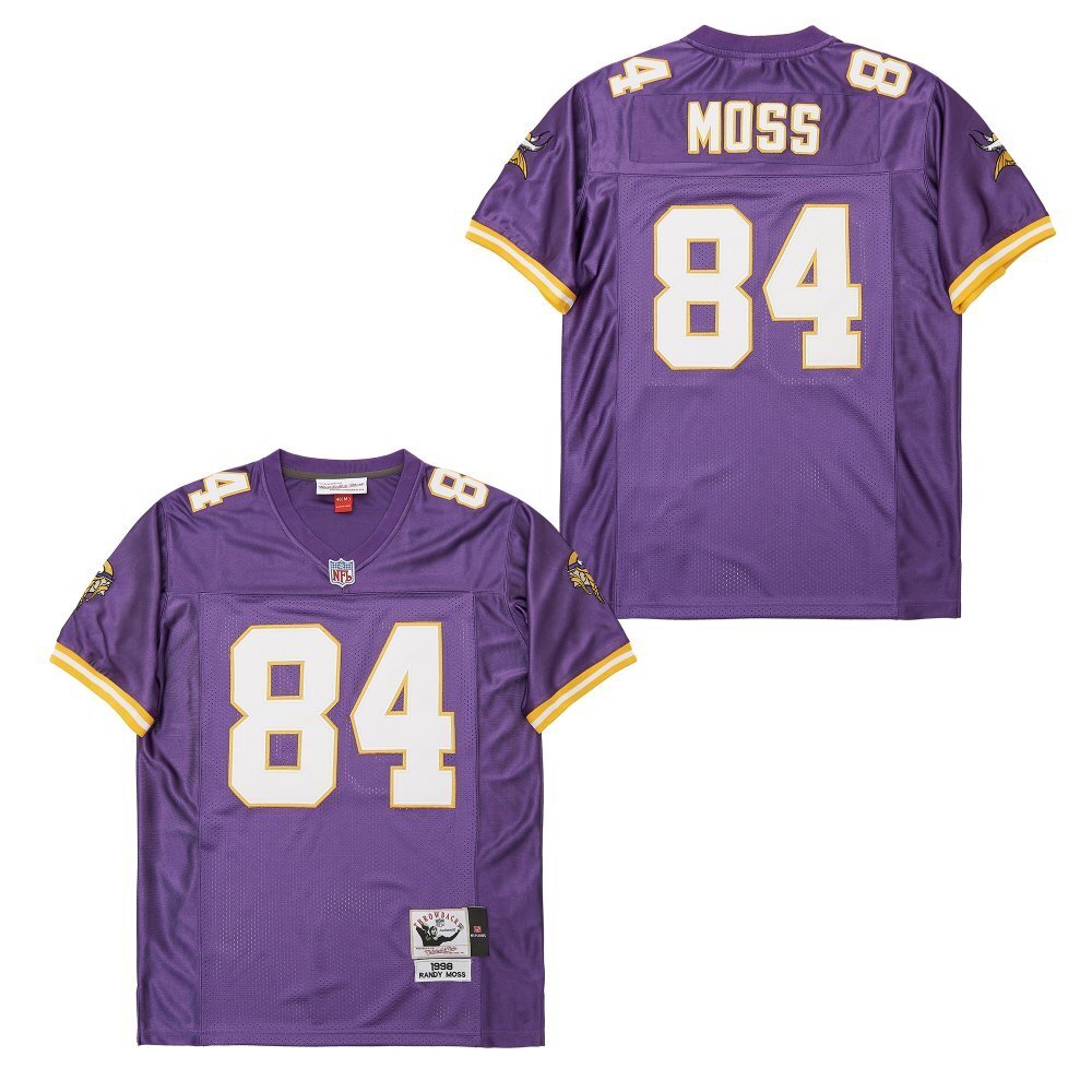 Minnesota Vikings #84 Randy Moss 84 Vikings Purple 1998 Football Jersey football jersey product view 1