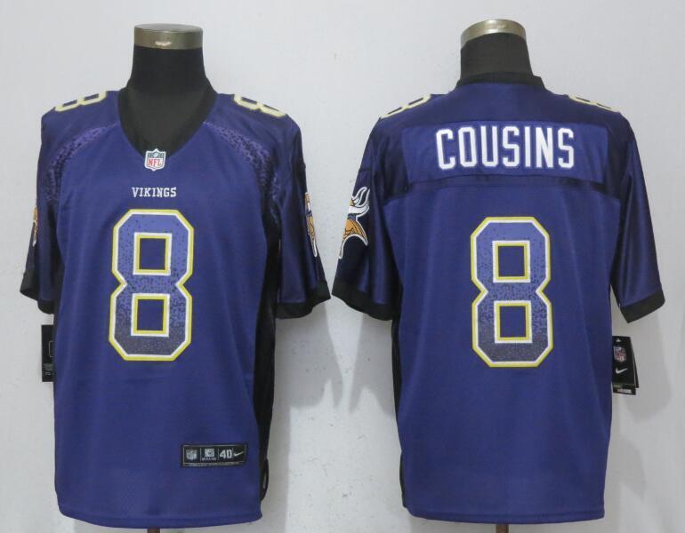 Minnesota Vikings #8 Kirk Cousins Drift Fashion Purple Elite Jersey Football Jersey football jersey product view 1