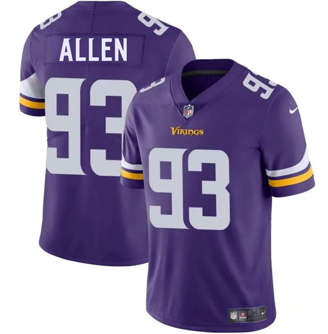Minnesota Vikings #93 Jonathan Allen Purple 2025 Vapor Untouchable Limited Football Jersey football jersey product view 1