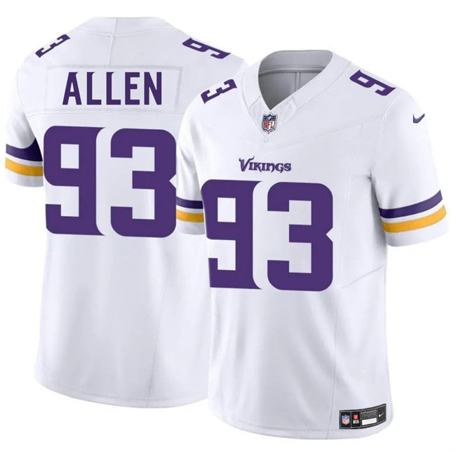 Minnesota Vikings #93 Jonathan Allen White 2025 F.U.S.E. Vapor Untouchable Football Jersey football jersey product view 1