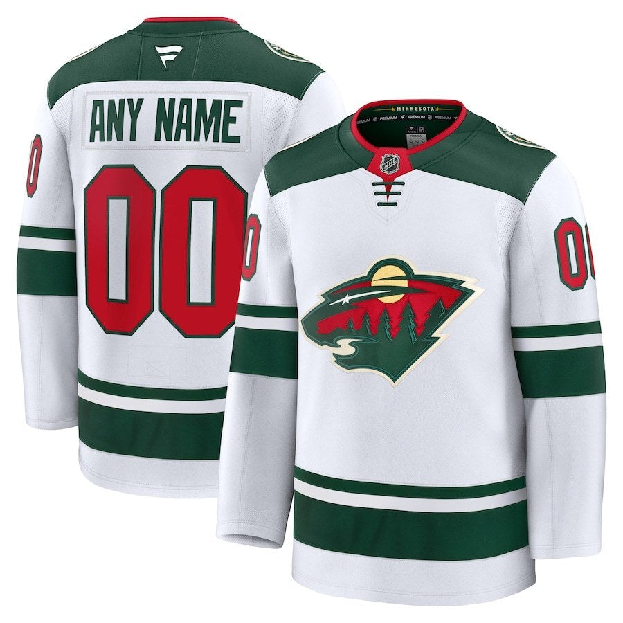 Minnesota Wild Fanatics Away Premium Custom Jersey - White Hockey Jersey hockey jersey product view 1