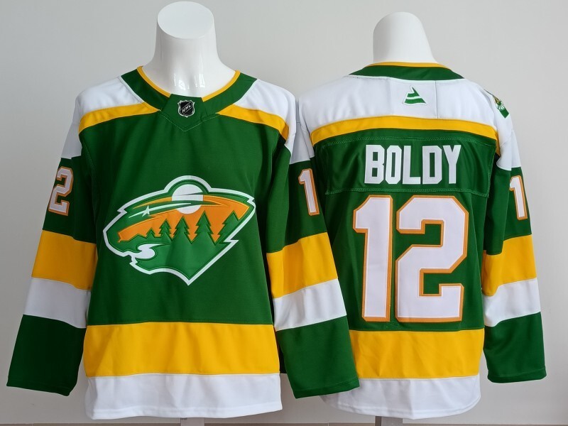 Minnesota Wild #12 Matthew Boldy Hockey Jersey hockey jersey product view 1