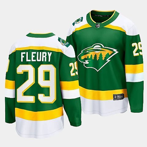 Minnesota Wild #29 Marc-Andre Fleury 2023-24 Alternate Green Breakaway Player Jersey Hockey Jersey hockey jersey product view 1