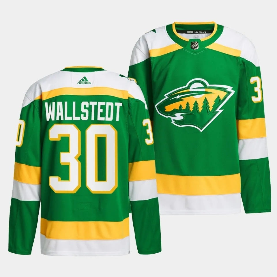 Minnesota Wild #30 Jesper Wallstedt 2023-24 The 78s Alternate Green Jersey Hockey Jersey hockey jersey product view 1