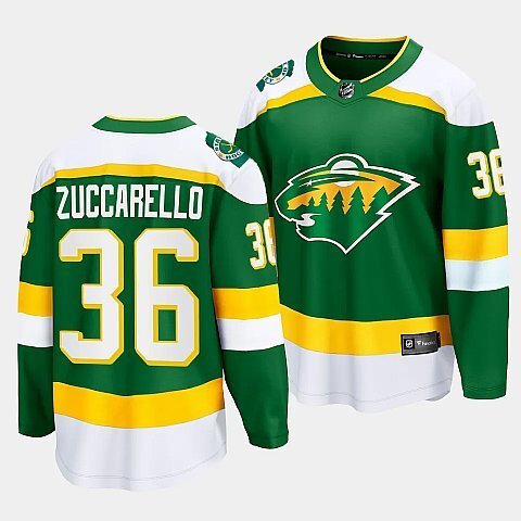 Minnesota Wild #36 Mats Zuccarello 2023-24 Alternate Green Breakaway Player Jersey Hockey Jersey hockey jersey product view 1