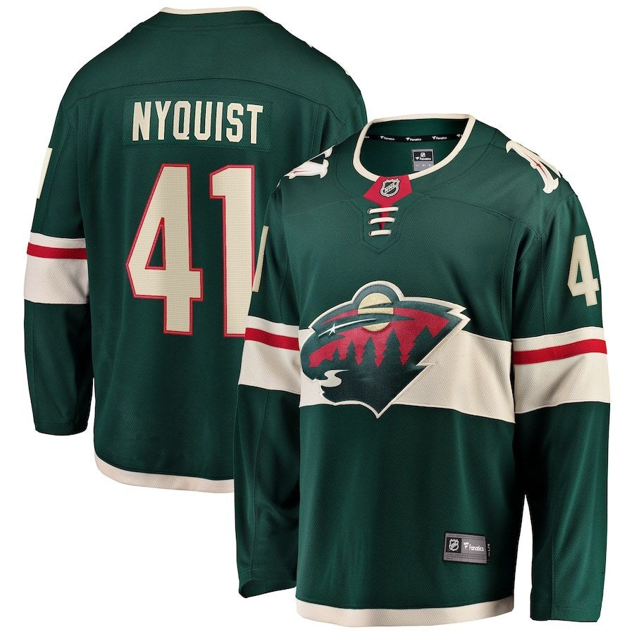 Minnesota Wild #41 Gustav Nyquist Home Breakaway Jersey - Green Hockey Jersey hockey jersey product view 1